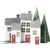 Adventskalender, kalenderhus & granar med härlig vinterstämning. Papper, 24 st. + 24 stickers 1–24