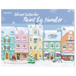 Adventskalender Paint by number / måla efter nummer, 25×28 cm + 24 färger & 3 penslar