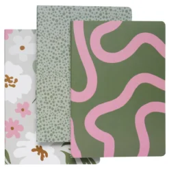 Anteckningsböcker 3-pack, linjerat, rutigt och prickigt, A5 (148×210 mm), 32 ark