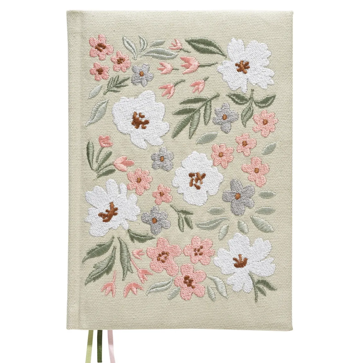 Anteckningsbok med broderat blommigt omslag, A5 (148×210 mm), 80 ark, 80 g/m²