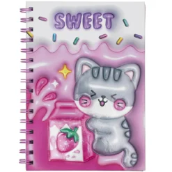 Anteckningsbok Sweet A5, söt spiralbunden skrivbok med 80 linjerade ark, 80 g/m²