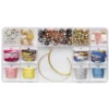 Armbands-kit, allt för att skapa tygarmband – bling, pärlor, tassels & rosetter!