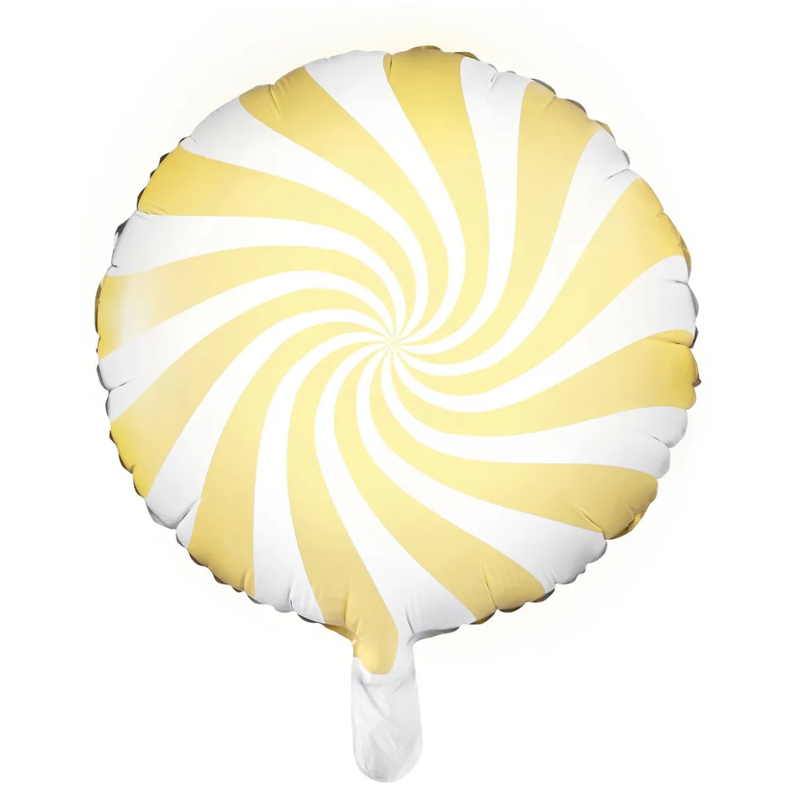 Ballong Ø35 cm – vit ballong med gul virvel / swirl