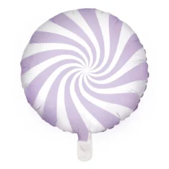 Ballong Ø35 cm – vit ballong med lila virvel / swirl