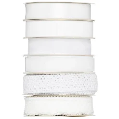 Bandmix i vitt, 12 mm breda och 2 meter långa – 6-pack