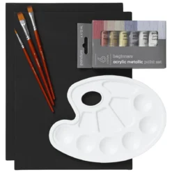 Beginners Acrylic Metallic Paint Kit, allt för nybörjaren som vill börja måla med akrylfärg