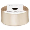 Beige satinband – 25 mm brett och 8 meter långt