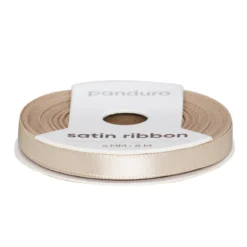 Beige satinband – 6 mm brett och 8 meter långt