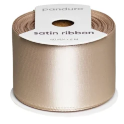 Beige satinband – 40 mm brett och 8 meter långt