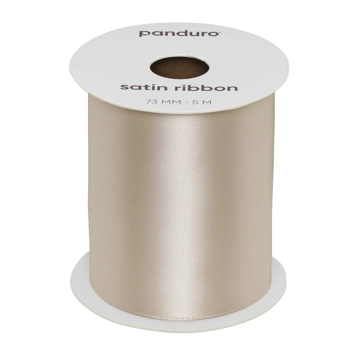Beige satinband – 73 mm brett och 5 meter långt