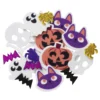 100 bitar med självhäftande funky foam / dekorgummi med roliga halloween-motiv
