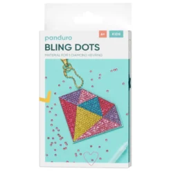 Bling Dots Diamant nyckelring kit – pärla en färgglad diamant, 10×8 cm