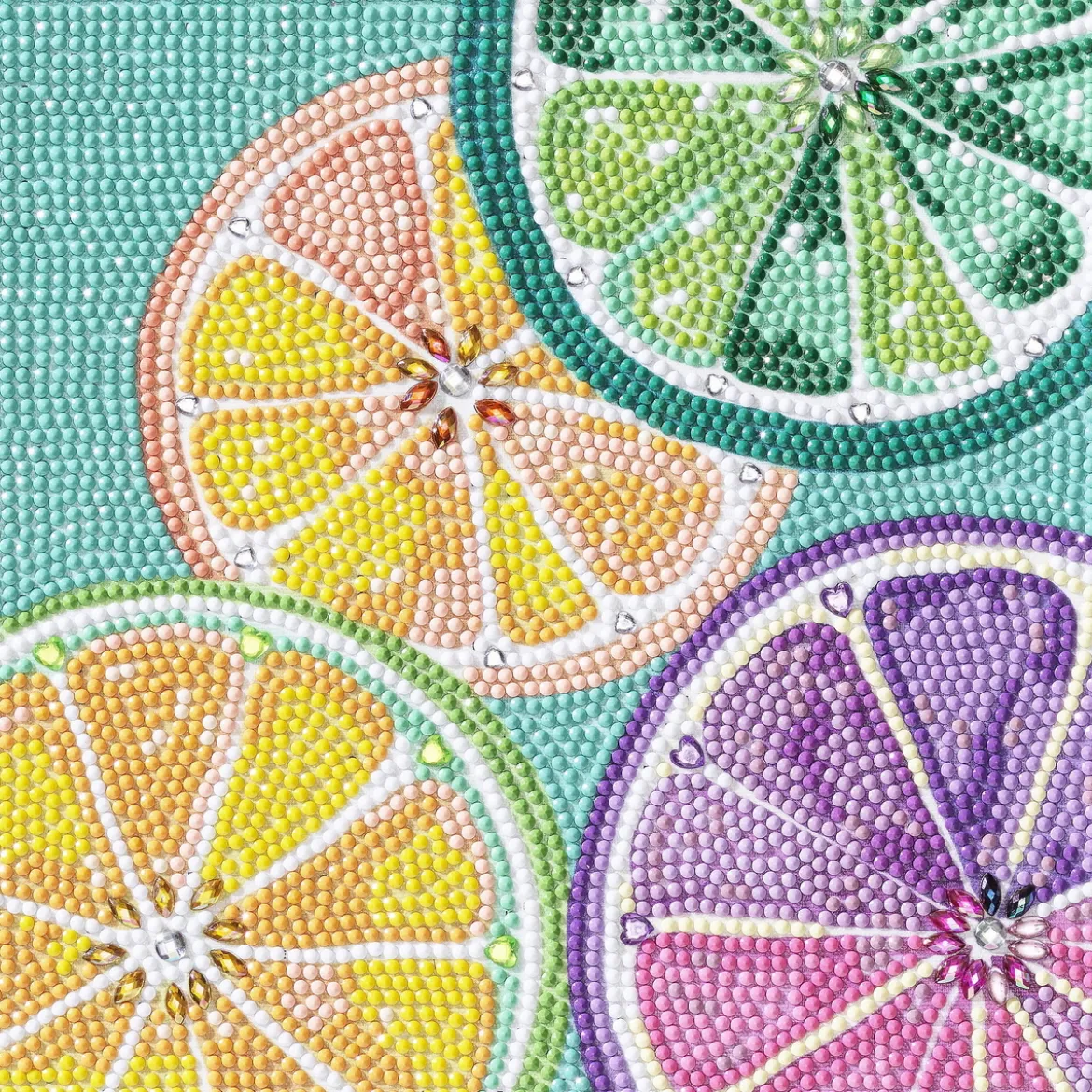 Bling Dots, diamond painting för barn 8+ år sommarfrukt 20x20 cm