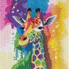 Bling Dots, diamond painting för barn 8+ år regnbågsfärgad giraff 20x20 cm