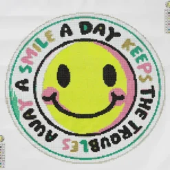 Bling Dots Glow, diamond painting för barn 8+ år – självlysande smiley Ø40 cm