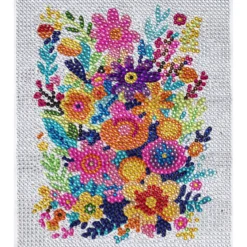 Bling Dots XL, diamond painting för barn 6+ år färgglad blombukett 33x40 cm