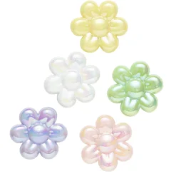 Blompärlor, 5 st. stora och färgglada pärlor med glans Ø31 mm