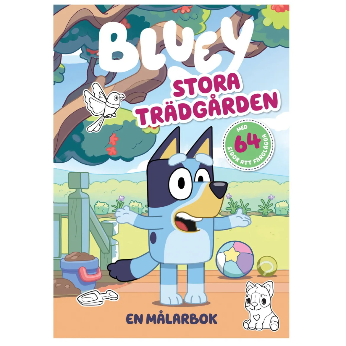 Bluey målarbok – Stora trädgården