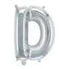 Bokstavsballong D silver 32 cm