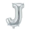 Bokstavsballong J silver 32 cm