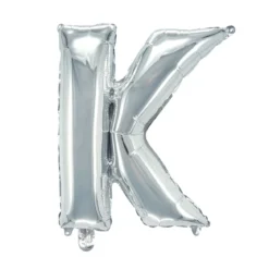 Bokstavsballong K silver 32 cm