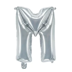 Bokstavsballong M silver 32 cm