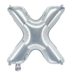 Bokstavsballong X silver 32 cm