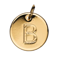 Bokstavshänge cirkel B – Ø12 mm, mässing pläterat med 9 karat guld