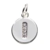 Bokstavshänge cirkel strass I – Ø12 mm, mässing pläterat med 925 sterling silver