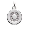 Bokstavshänge cirkel strass O – Ø12 mm, mässing pläterat med 925 sterling silver