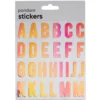 Bokstäver klistermärken A-Z iriserande silverglitter, 52 alfabet-stickers, 25 mm längd