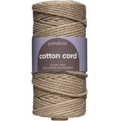 Bomullssnöre 3mm / 100m beige