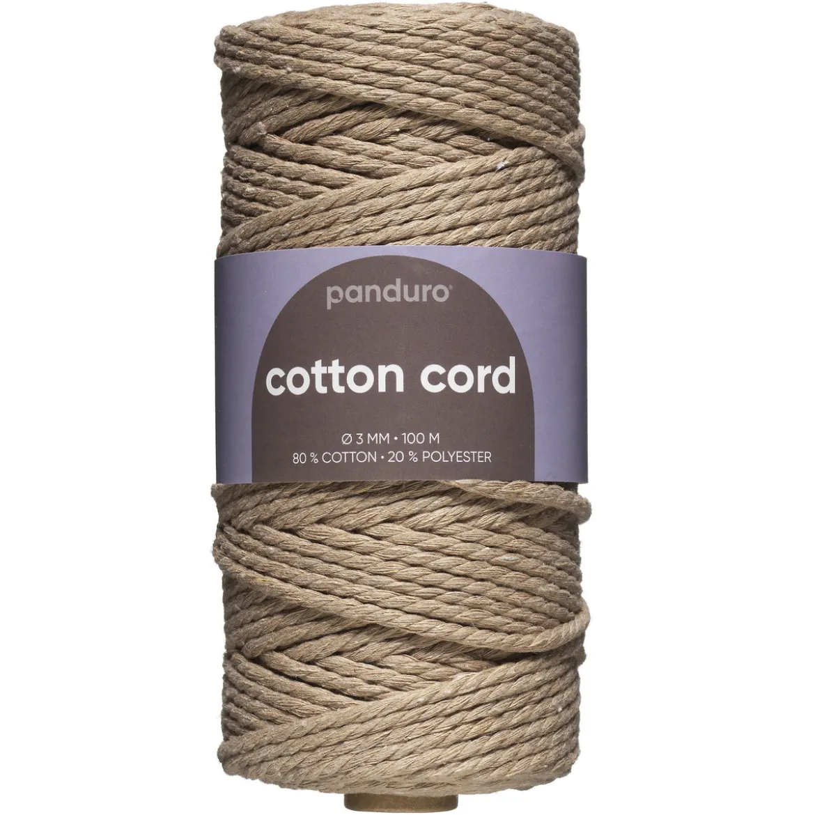 Bomullssnöre 3mm / 100m beige