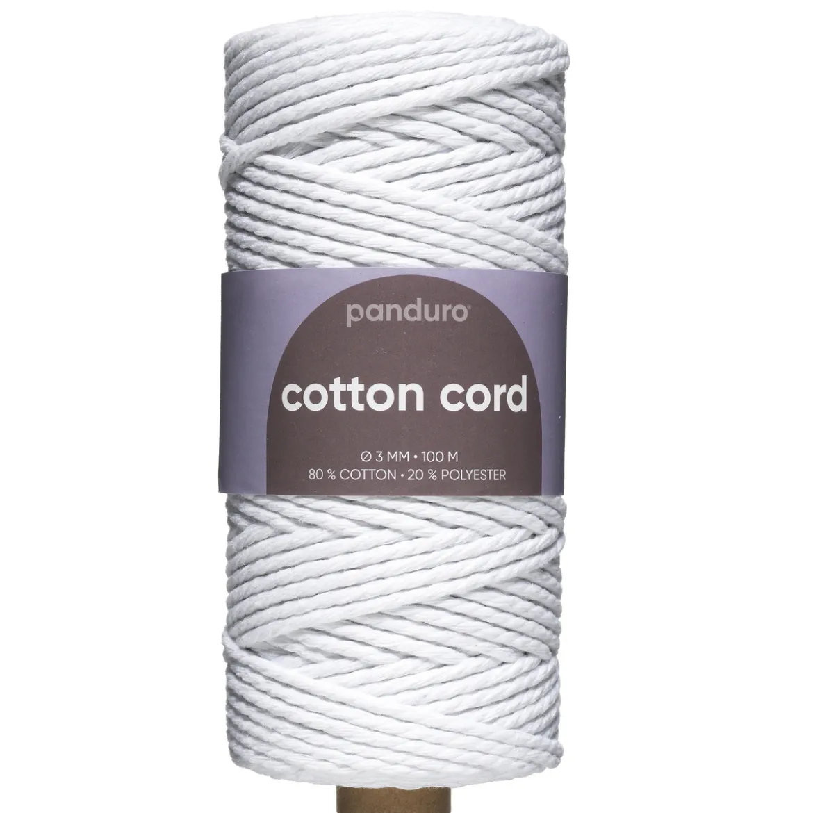 Bomullssnöre 3mm / 100m vit