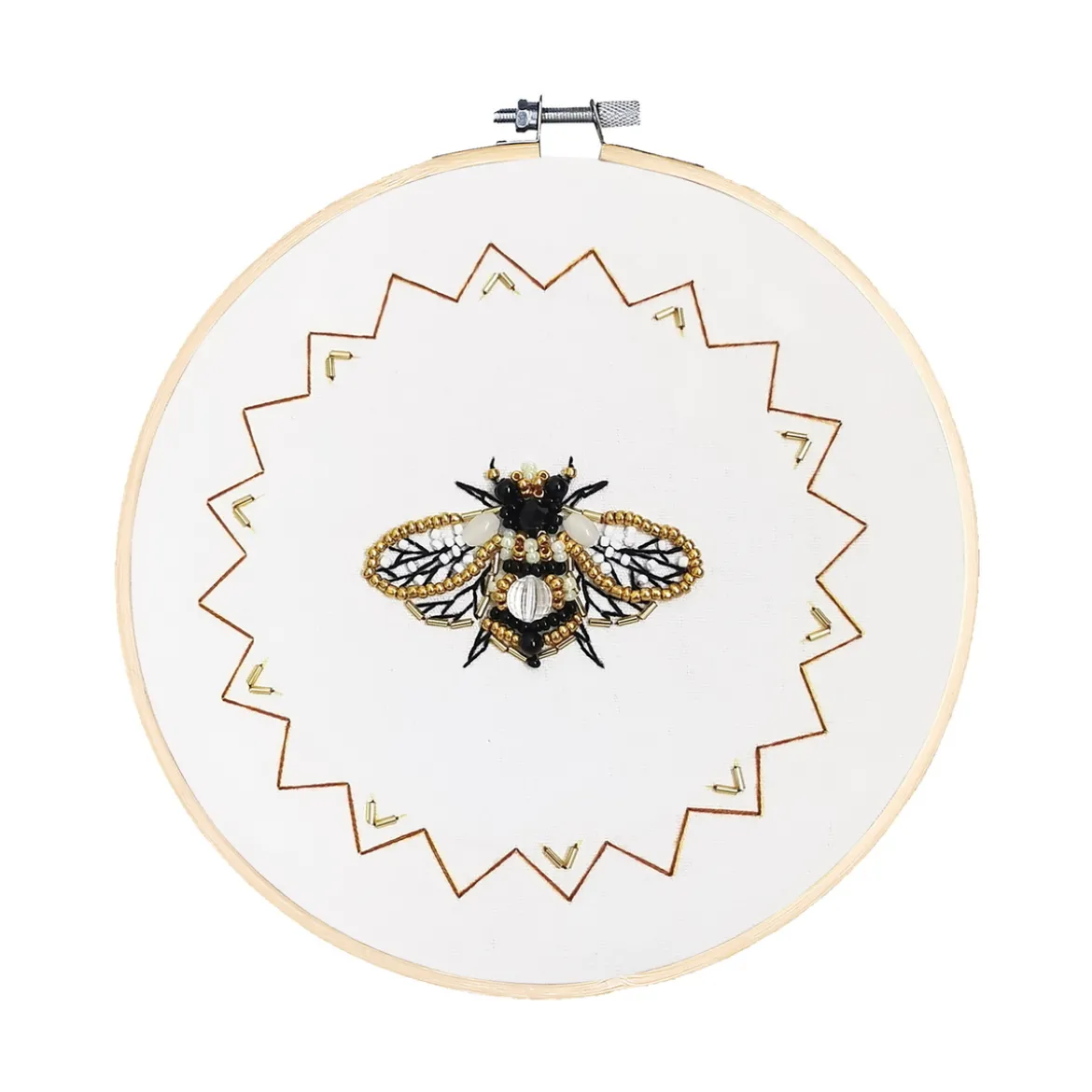 Broderikit bi Ø20 cm – brodera ett glänsande bi fullt med pärlor