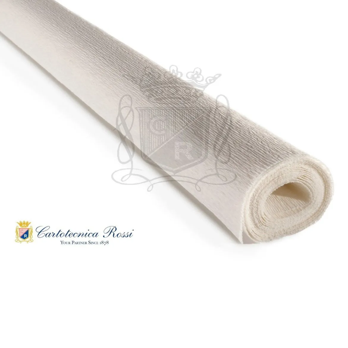 Cartotecnica Rossi kräppapper 17A1 – creme, 180 g rulle (144 g/m²) à 50×250 cm