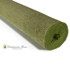 Cartotecnica Rossi kräppapper 562 – olivgrön, 180 g rulle (144 g/m²) à 50×250 cm