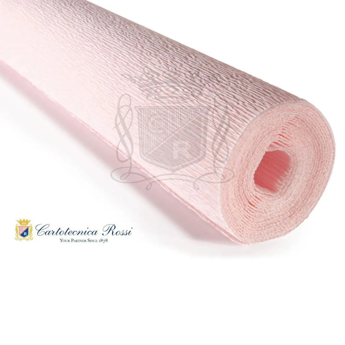 Cartotecnica Rossi kräppapper 569 – blekrosa, 180 g rulle (144 g/m²) à 50×250 cm