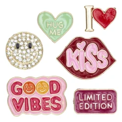 Charm Stickers Good Vibes, 6 st. klistermärken med motiv av metall