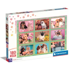 Clementoni pussel – Puppies Collage 180 bitar, 33,5×48,5 cm