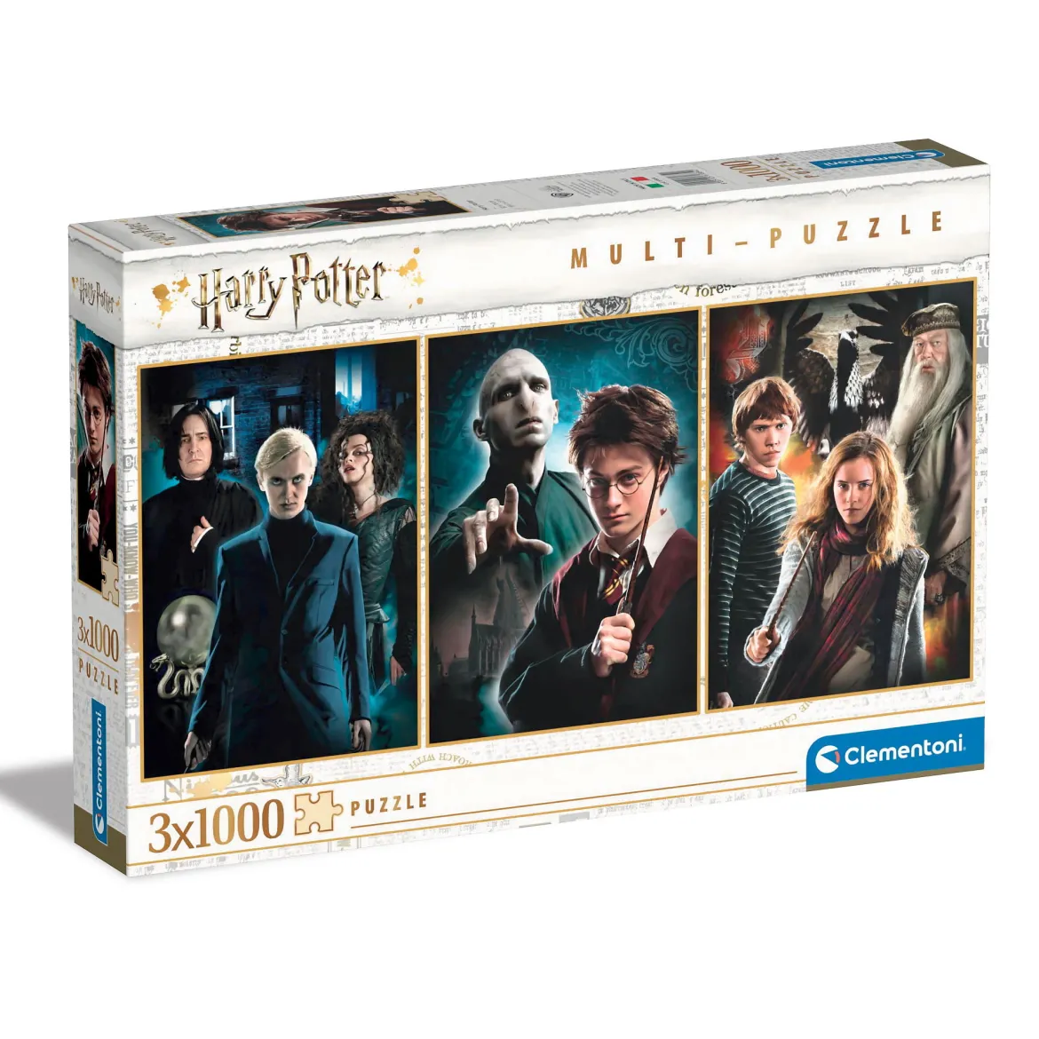 Clementoni pussel – 3 pussel med Harry Potter. 3×1000 bitar, 50×69 cm vardera
