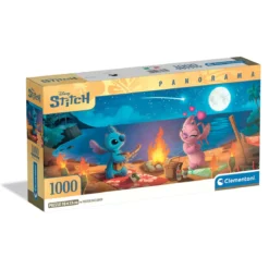 Clementoni pussel Stitch Panorama, härligt brett panorama-pussel, 1000 bitar, 98×33 cm