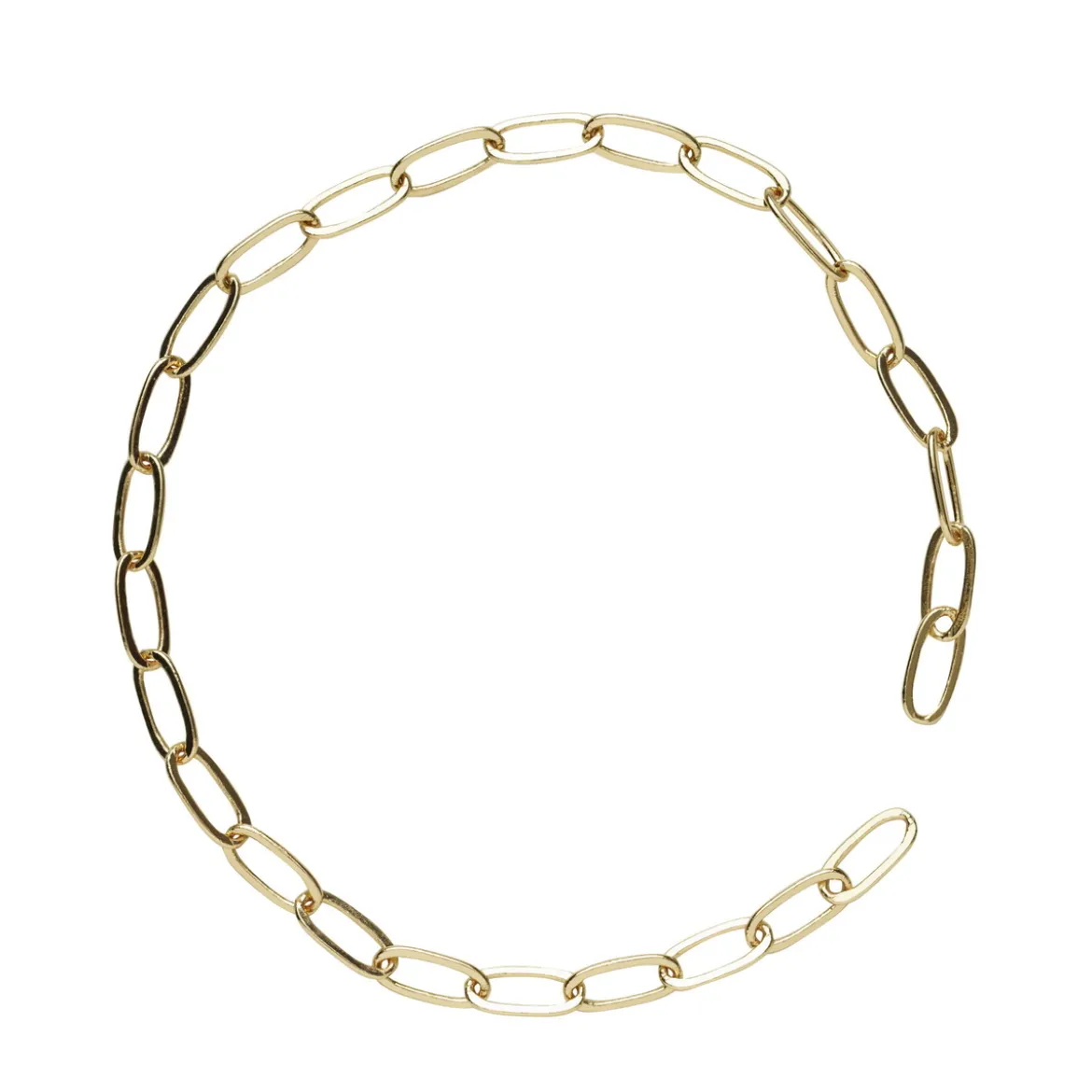 18 cm lång guldfärgad gemformad kedja för armband, smyckeskedja med långa länkar