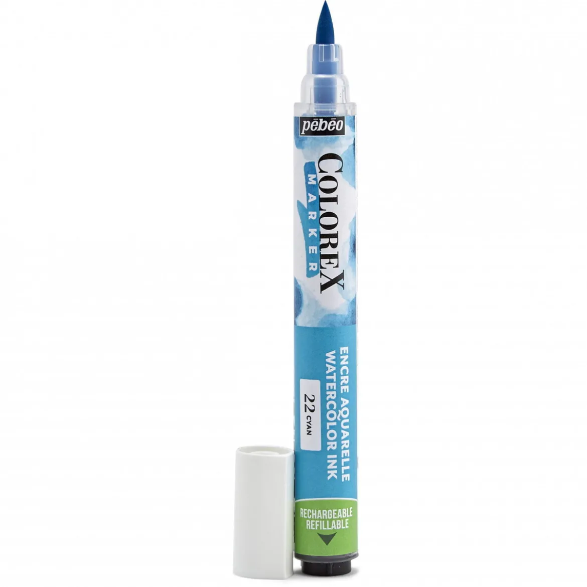 Colorex Marker Cyan – marker med akvarellbläck och penselspets