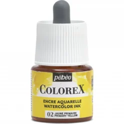 Colorex Watercolor Ink 45 ml Primary Yellow – burk med akvarellbläck och pipett