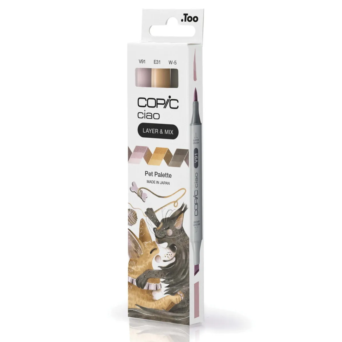 Copic Ciao markers med dubbelspets, 3-pack – Pet palette