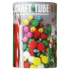 Craft Tube Xmas pysselrör fyllt med roliga saker för vintrigt julpyssel!