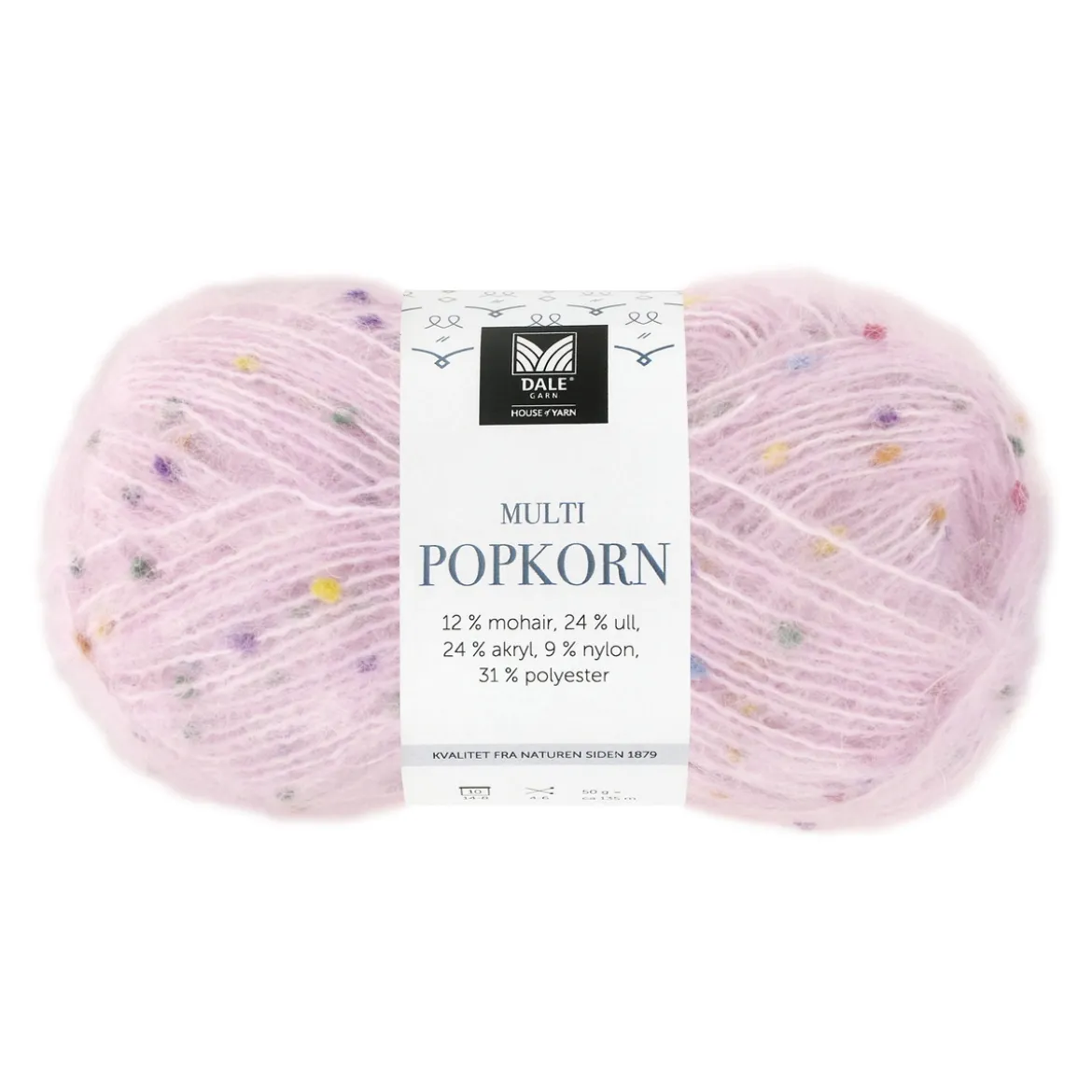 Dale Multi Popkorn från House of Yarn, 50 g rosa – mångsidigt effektgarn