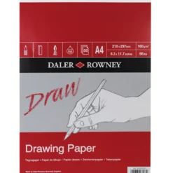 Daler-Rowney Drawing Paper ritblock A4 (210×297 mm), 50 ark, 160 g/m²