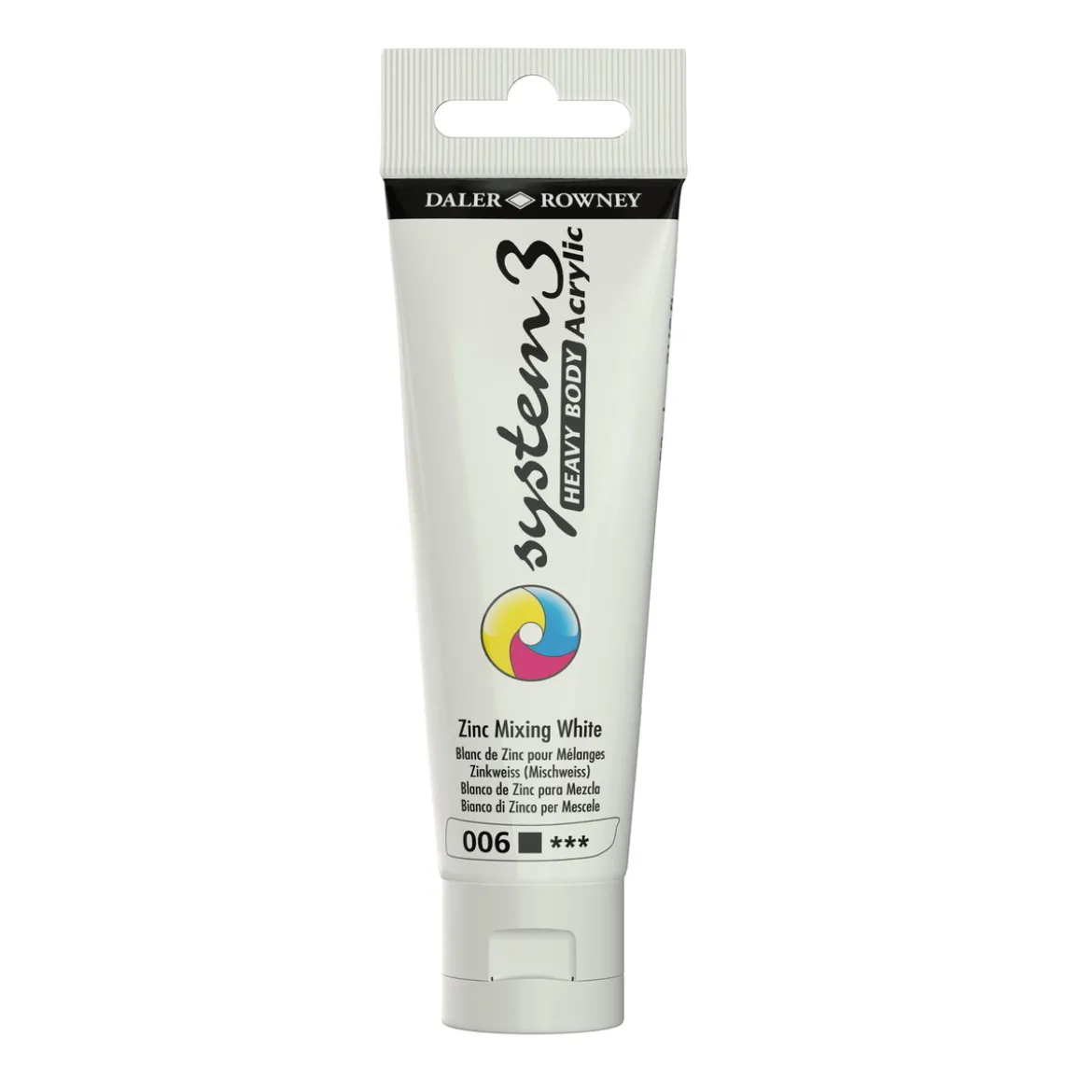 Daler-Rowney System3 Heavy Body akrylfärg 59 ml – Zinc Mixing White 006
